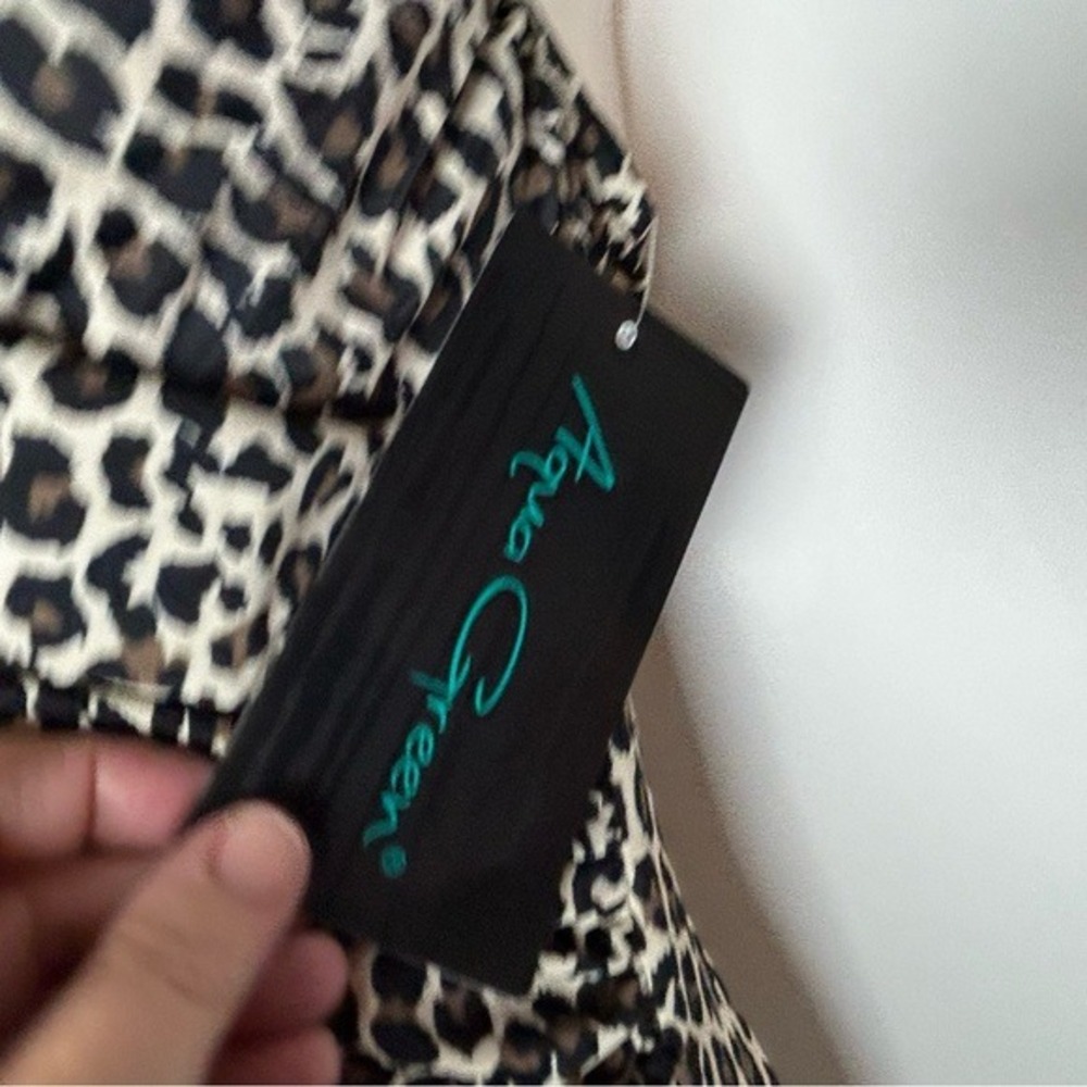 Aqua Green Animal Print Mob Wife 1PC Swimsuit Large 12/14 NWT - Picture 13 of 14